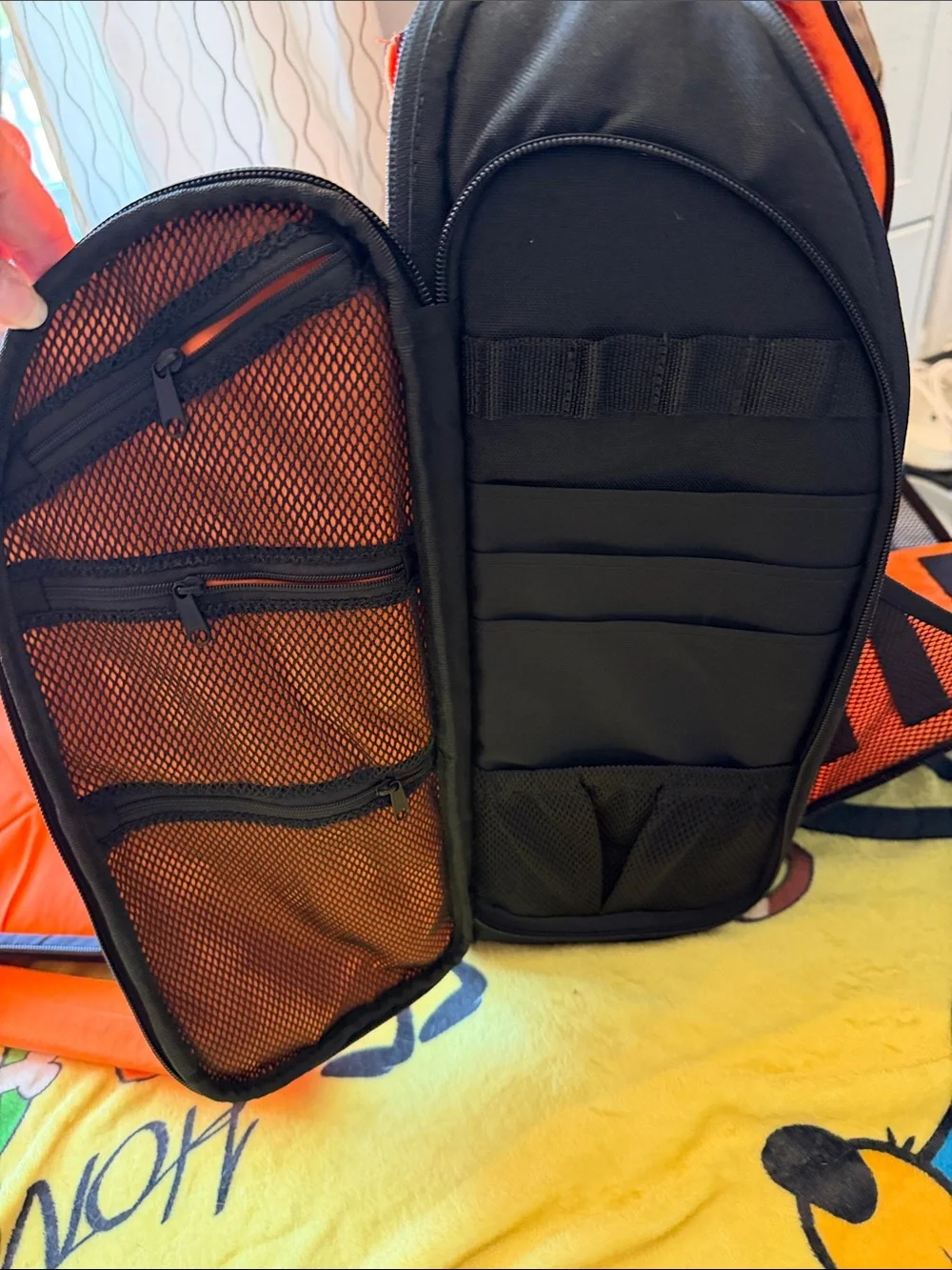 Equilibrium Urban Survival Gear Black/orange Backpack, lots of compartments, new